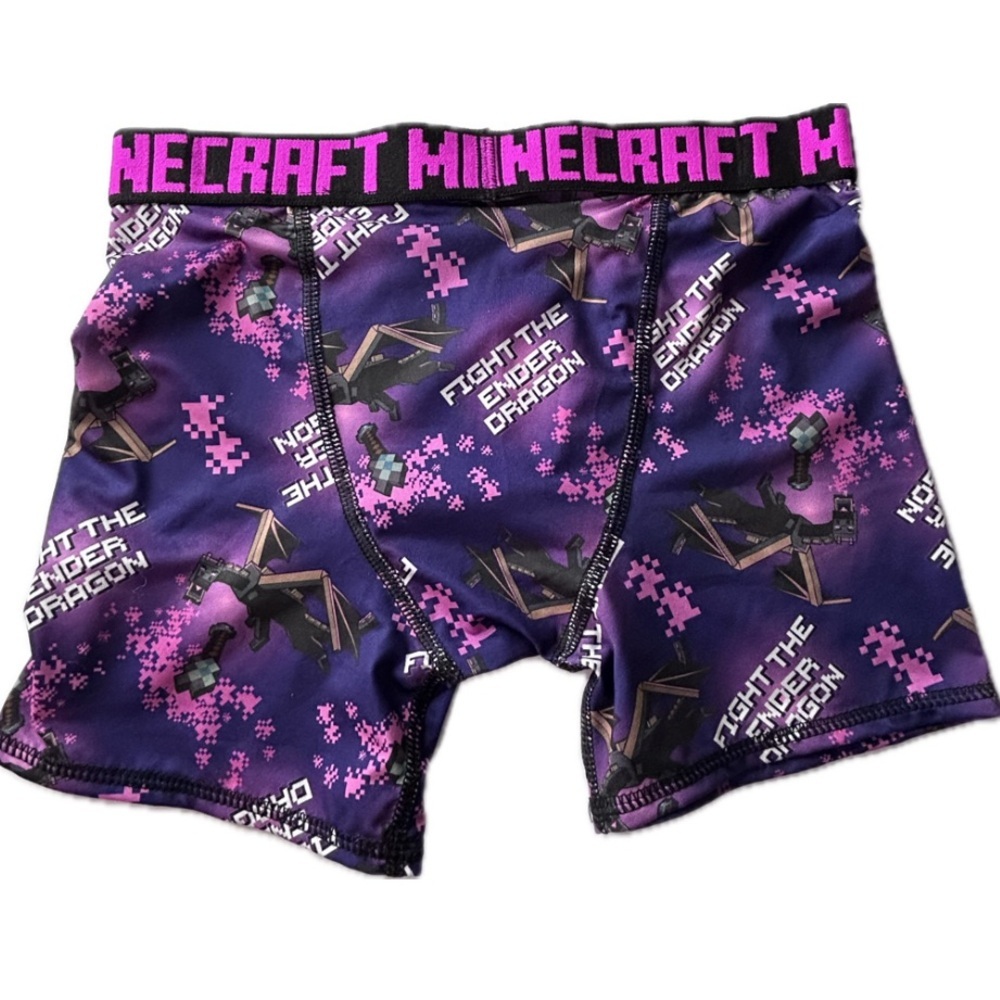 NEW! Minecraft 2 Pair Athletic Boxer Briefs Underwear Creeper & Ender Dragon 10 - Picture 4 of 15